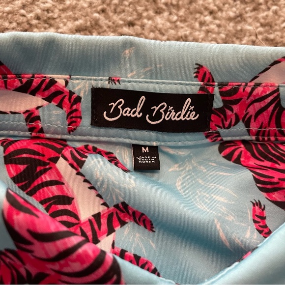 Bad Birdie Tiger Watch polo shirt medium performance golf pickleball travel - Picture 5 of 6
